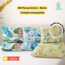 Kit Jogo de Lençol Estampado Micropercal Premium 03 PEÇAS Ponto Palito Toque Macio Vários tamanhos