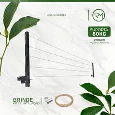Varal Retrátil de Ferro Reforçado – Suspenso – Envio Imediato