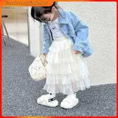 Roupas Infantis Meninas Saias Infantis Saias Infantis Long Sweet Cake Saias Versão coreana