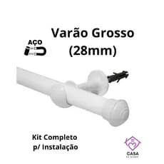 Varão de cortina de Aço 2,0 metros 28mm (grosso) várias cores - Bastão de cortina Aço Ferro