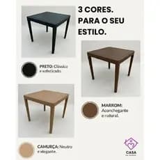 Mesa Quadrada Rattan 80cm Preta – Desmontável, Linda e Prática para Cozinha e Jardim 🖤✨