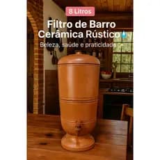 Filtro de Agua de Barro Completo com Vela Boia Torneira Total 8 Litros Filtro de Agua Ceramico Filtro Rustico