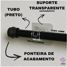 Ganchos Autoadesivos com Barra de Cortina Adesivo Instalação Sem Pregos
