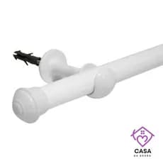 Kit Varão de cortina Simples de Aço 2,40 metros 19mm (fino) cores - Bastão Varal de cortina Ferro