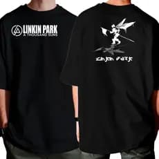 Camiseta Oversized Linkin Park Banda Rock Capa Album Hybrid Theory Camisa Streetwear