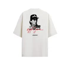 Camiseta Over Masculina Oversized Blusa StreetWear Ayrton Senna Campeão Camisa Oversize  Estilo de Rua Grande Estampada