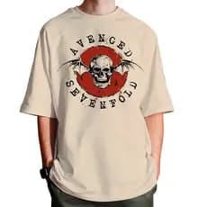 Camiseta Oversized Avenged Sevenfold Banda Rock Metal Estilo de Rua Streetwear Camisa Oversize Grande