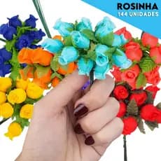 Mini Rosa Artificial Pacote com 144 Unidades - Várias Cores - Aero