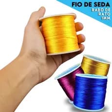 Fio De Seda 1.0 Mm - Cordão Rabo De Rato Diversas Cores - Rolo Com 100 Metros - Aero