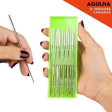 Kit Agulhas de Crochê - Estojo com 12 Unidades Variados - Aero