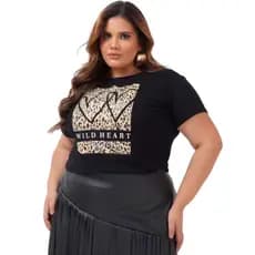 Camiseta Plus Size Soltinha Verao Blusa T-Shirt Feminina Tendencia Boho Manga Curta