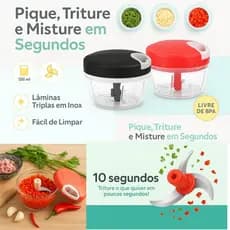 Processador Manual Processadores 3 Laminas De Alimentos 500ml Multiuso Universal