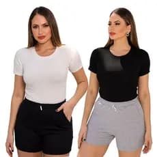Kit 4 Blusas T Shirts  Gola Redonda com Ajuste Perfeito