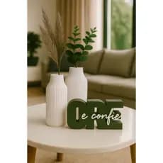 Enfeite Decorativo "Ore e Confie" com Vasos Minimalistas – Fé, Inspiração Presente e Estilo para Sua Casa