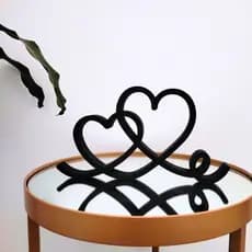 Estatueta Coração Romance - Decoração Casal Amor Eterno Enfeite para Mesa Quarto Prateleira para seu lar