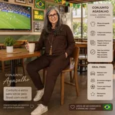 Conjunto Feminino de Moletom para Usar em Casa Ou no Passeio Casual com Estilo e Conforto