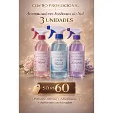 🌿 KIT 3 Aromatizador de ambiente com gatilho 500 ml Essências do Sul