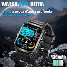 2025 Novo Estilo Original Smartwatch Relógio Inteligente KT71 Ultra 1.96 HD Tela Grande Digital Masculino Feminino