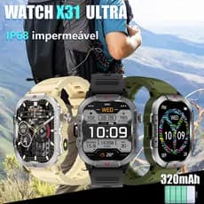 2025 Novo X31 Ultra Smartwatch 2.01 Polegada Tela Cheia Super Smart Watch Esportes Sem Fio IP68 À Prova D'água