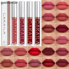 6 Cores Brilho labial fosco à prova d'água Brilho labial antiaderente de longa duração