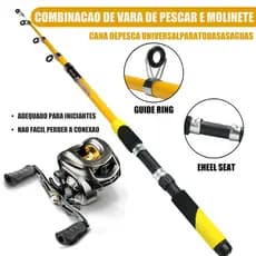KIT De 2 Peças Inclui Vara De Pesca De Fundição Longa De 1.8 ME Carretel metal 7.2 : 1 Durável Forte