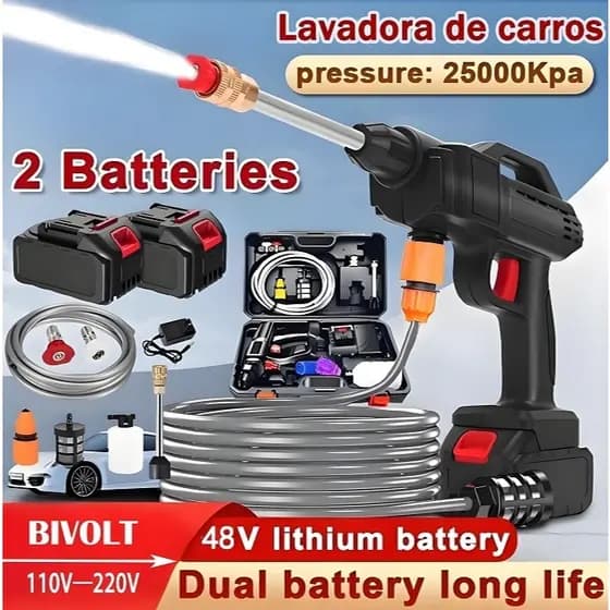 Lavadora de Alta Pressão Portátil Profissional Sem Fio Recarregável Original Envio Imediato