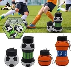 Garrafa De Futebol Retrátil De silicone Ecologicamente Correta Dobrável De 500ML Para Esportes Ao Ar Livre Infantis