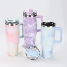 COPO CANECA TÉRMICO 1.200ML AÇO INOXIDÁVEL *SEM LOGO* *CANUDOS VARIADOS*