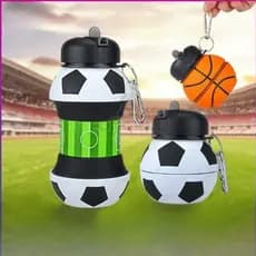 Garrafa 500ML Dobrável Eco Silicone Retrátil Bolas De Futebol garrafa de esportes Ar Livre infantil