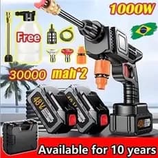 Lavadora de Alta Pressão Kit Completo com Maleta e Bateria Recarregável para Carros e Uso Doméstico