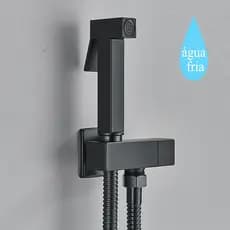 Ducha Higienica Preto Fosco Quadrada 100% Metal Lavabo Luxo