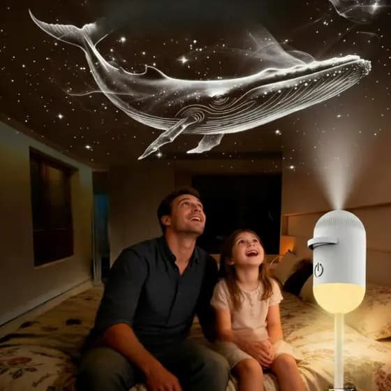 2 Em 1 Mini Galaxy Star Projector Night Light-Lâmpada Ambiente De Céu Estrelado Para Dormir E Decoração No Quarto