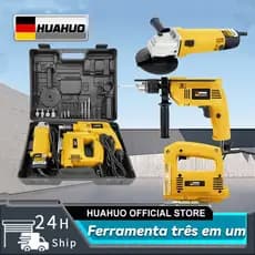 Kit Furadeira / Parafusadeira E Lixadeira / Serra Tico Tico  Com  E Maleta de Transporte.