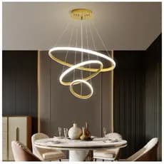 【110v-220v】Candelabro De Teto Leve De 3 cores em 1 Para Sala De Estar Jantar~