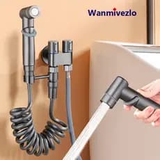 Kit De Banheiro De Chuveiro Higiênico De 1/2 Mm Duas Saídas Com Registro De Conjunto De Pulverizador