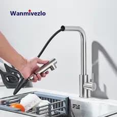Torneira Pian Kitchen Gourmet Bancada Misturador Cor Quente E Fria Prata Escovada