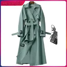Com Forro Plus Size Longos Topos Para Frio Lapela Elegante Com Botãos Cinto Moda Sobretudo Casual Para Outono/Inverno C