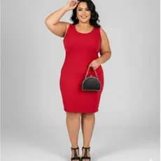 Vestido Midi Regata Feminino Plus Size Elegante Confortável Tamanho Grande