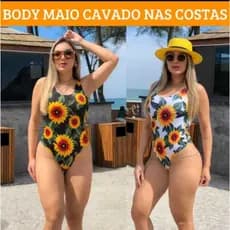 Body Maio Regata Elástico Cavado Nas costas - Suplex Estica Bastante - Serve 36 ao 42 Body praia Bori