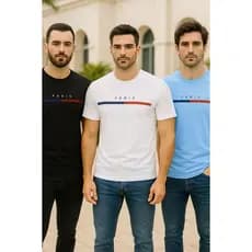 Kit 3 Camisetas Masculina Estampada 100% Algodão Estilosa