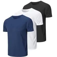 Kit 3 Camisetas Masculina De Algodão Gola Redonda Linha Premium