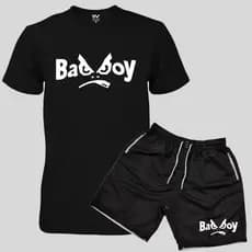 Conjunto  Camiseta Basica  BadBoy + Short Mauricinho Moletom  Premium
