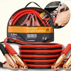 Cabo Auxiliar de Partida para Bateria 800Amp/1200Amp Reforçado com Garras 2,2m ou 3m