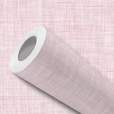 Papel de Parede Vinílico Efeito Linho Rosa Claro Fácil de Aplicar