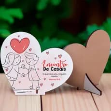 Lembrancinha Coração MDF Encontro de Casais Marcos 10:9 Recordação Especial - Kit de 45 unidades