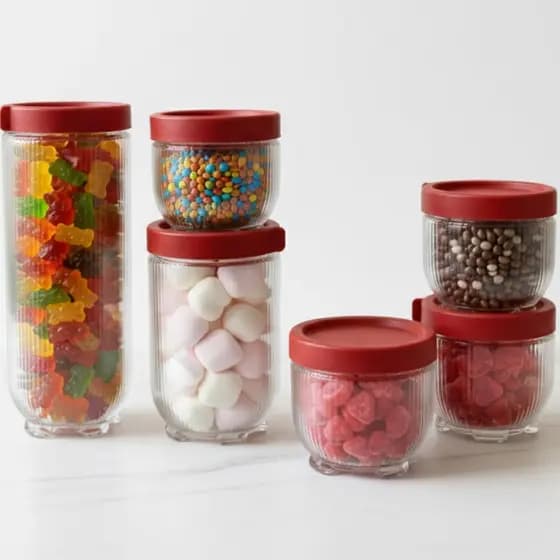 Kit 6 Potes de Vidro Hermético Empilhável com Tampa Gire e Trave – Organização Moderna