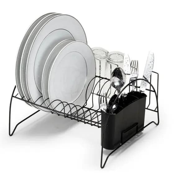 Escorredor Arthi Fan Black 14 Pratos 6 Copos Compacto