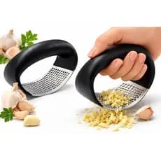 Kit 2 Espremedor De Alho Inox Manual Amassador Triturador