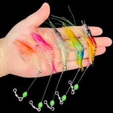 Isca Artificial Camarão Com Anzol Tucunaré Robalo Corvina Isca Artificial Camarão Kit Com 7 5 3 Unidades Com Anzol Pesca