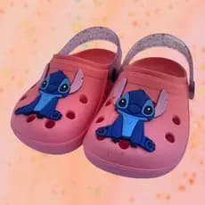 Sandália infantil para meninas Babuche stitch Papete confortável